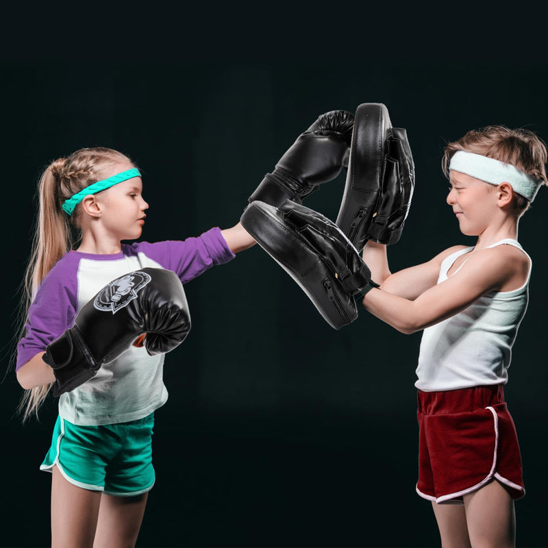 3-in-1 Kids Boxing Set, Punching Gloves Mitts Kick Pad for Beginners, Sports Kickboxing Training Set for Youth Child Boxing, Karate, Taekwondo, Muay Thai, MMA Training