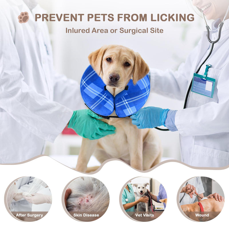 Lyneun Inflatable Neck Brace for Dogs Cats, Adjustable Neck Brace Dog, Soft Dog Collar Leak Protection, Leak Protection Dog for Dogs and Cats Blue S - BeesActive Australia