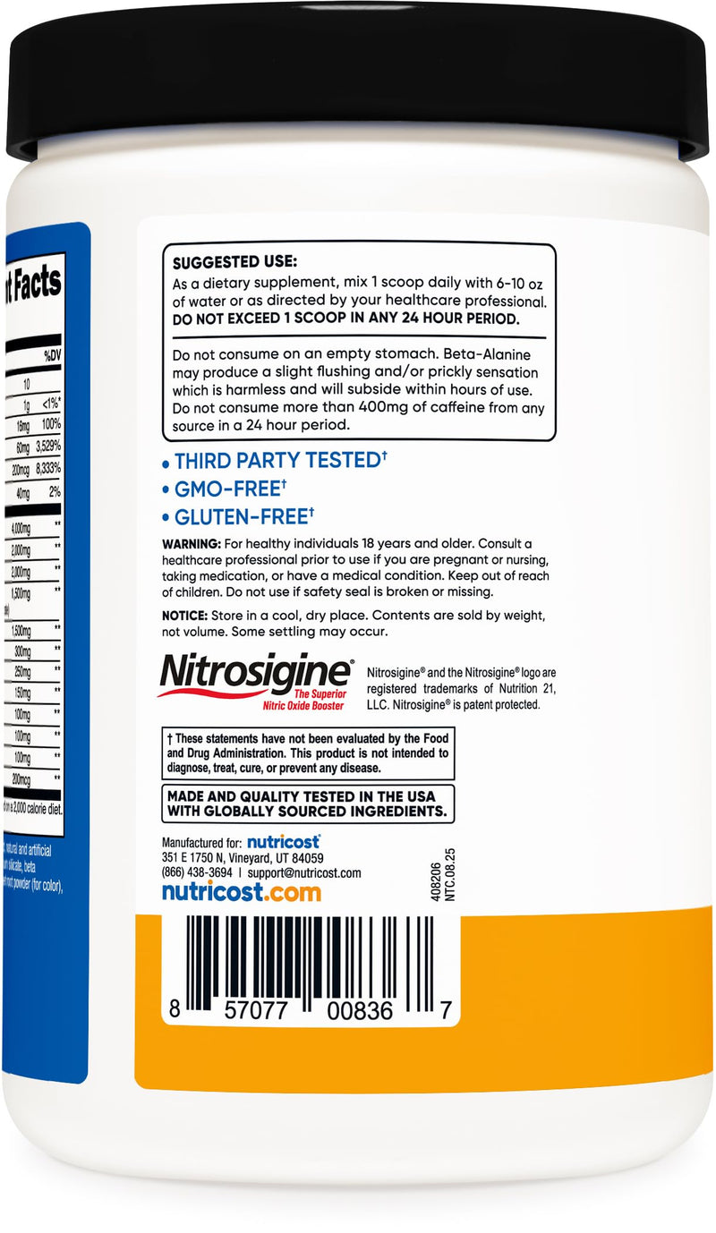 Nutricost Pre-X Extreme Pre-Workout Powder Complex (Peach Mango) 30 Serv | Vegetarian, GMO-Free and Gluten-Free Peach Mango 18.1 Ounce (Pack of 1)