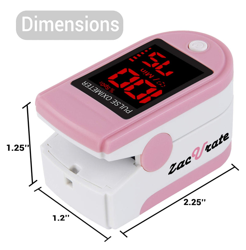 Zacurate Pro Series 500DL Fingertip Pulse Oximeter Blood Oxygen Saturation Monitor with Silicone Cover, Batteries and Lanyard (Blushing Pink) Blushing Pink