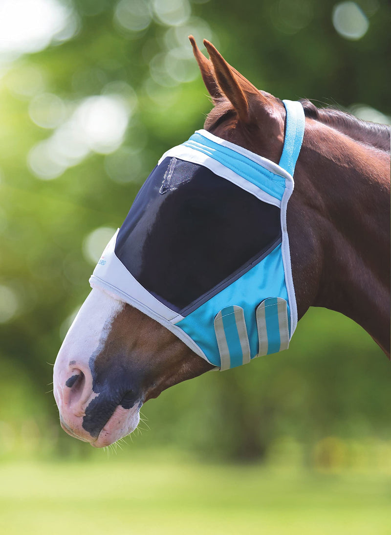 Shires Equestrian Fine Mesh Earless Fly Mask (Full, Teal) Full - BeesActive Australia