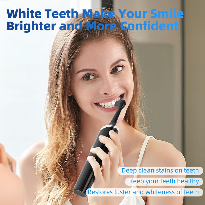 Tooth Polisher Rechargeable Teeth Whitening Kits for Teeth Daily Cleaning and Whitening Dental Polisher with 2 Set Polishing Brush Heads LED Light 5 Speed Modes Waterproof