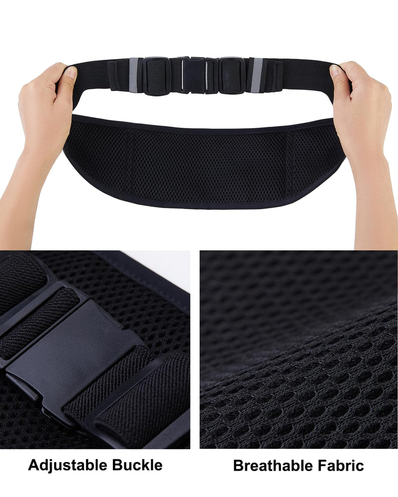 PELLIOT Running Belt for Women Men Slim Fanny Pack Phone Money Waist Pack Belt Bag for Hiking Cycling Exercise Running Black