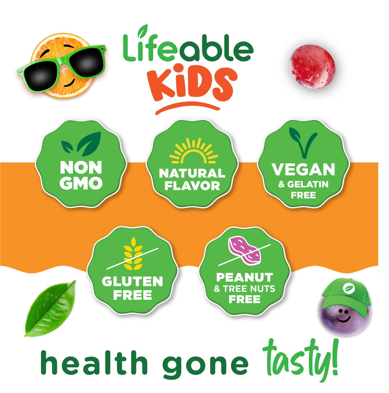 Lifeable Omega 3 for Kids Gummies | with Vegan DHA Supplement | Kids Omega 3 Fish Oil Alternative from Plant Based Flaxseed Oil | Great Tasting Supplement | 60 Gummies