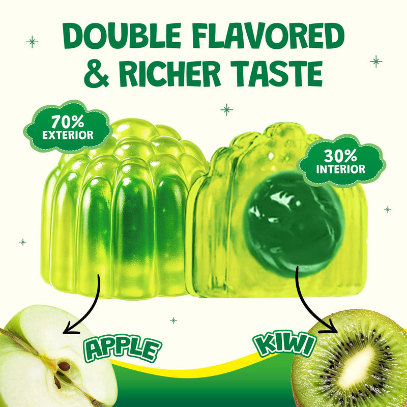 Magnesium Glycinate Gummies for Kids & Adults - Sugar Free Magnesium Malate with L-Theanine, Omega-3, Vitamin D3, B6, B12, C- Sleep, Calm, Relaxation, Brain, Bones, Green Apple & Kiwi, 60ct (2 Pack) Green Apples and kiwis 60 Count (Pack of 2)