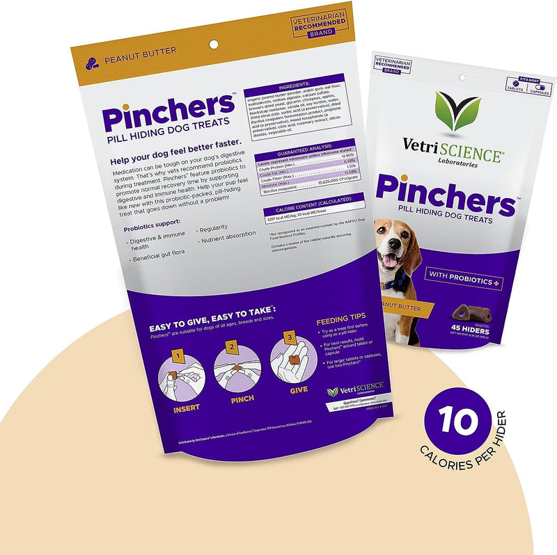 VetriScience Renal Essentials Kidney Support Supplement with Pinchers Pill Hiding Treats Kidney Support & Peanut Butter Pinchers