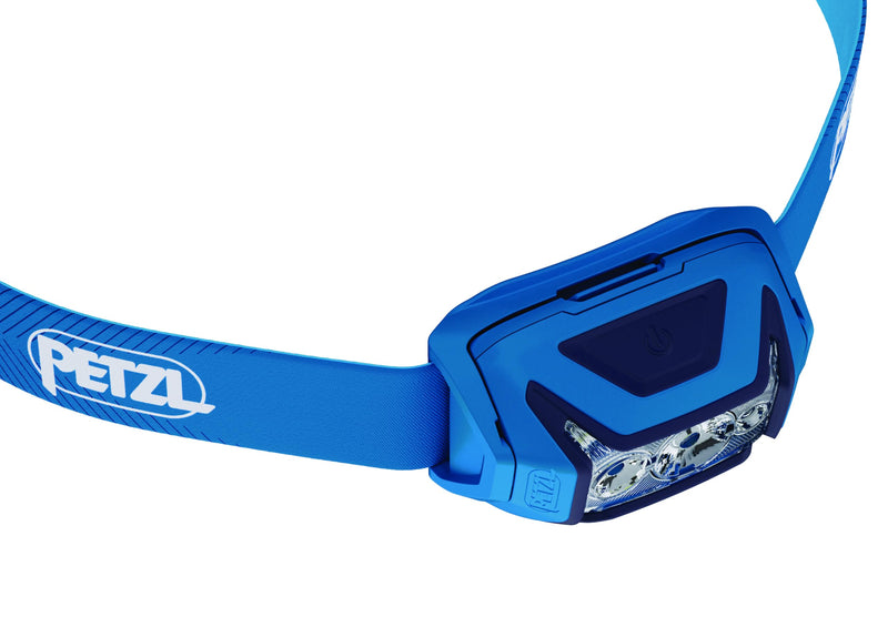 PETZL ACTIK Headlamp - Powerful 450 Lumen Light with Red Lighting, for Hiking, Climbing, Running, and Camping - Blue - BeesActive Australia