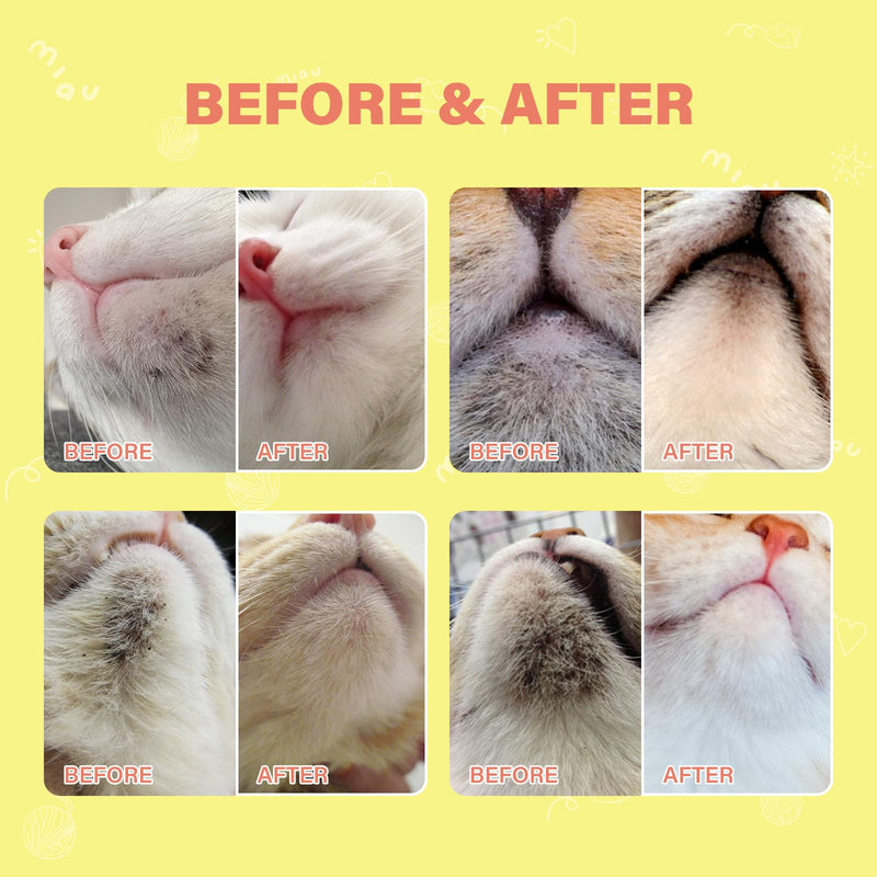 Cat Chin Care Kit: Blackhead Cleanser & Clean Brush Combo - Gentle Skincare for Feline Chin Acne Relief & Clearer Skin, 2.03(fl oz) - BeesActive Australia