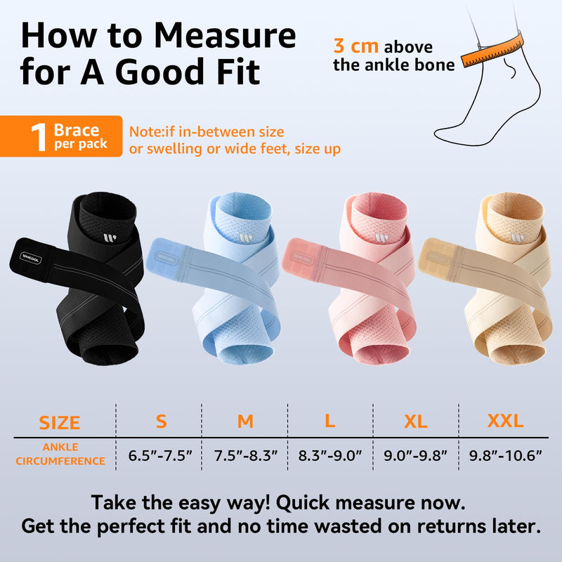 Flat Knitting Ankle Brace For Women&Men, 7-Zone Dynamic Compression Sleeve w/Flex Strap,Foot Support For Sports, Sprained Ankle, Achilles Tendonitis, Plantar Fasciitis Relief(Pack of1)L, Black Black(Pack of 1) Large - BeesActive Australia