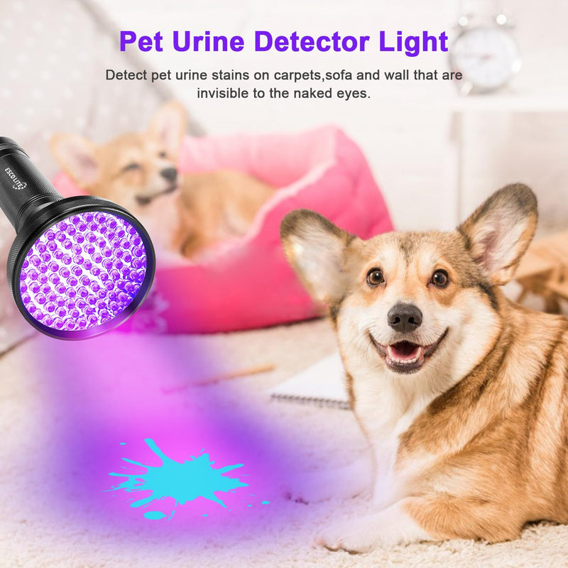 ESCO LITE Black Light UV Flashlight, 100 LED Black Light for Pet Urine Detection,Ultraviolet Flashlights for Dog Urine, Scorpions,Dry Stains and Bed Bug - BeesActive Australia