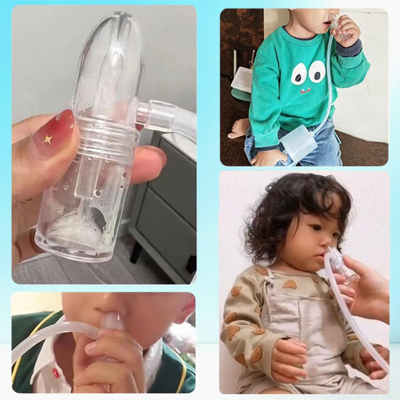 Nasal Aspirator for Baby, Baby Nose Sucker, Booger Sucker with Hand Pump and Non-Invasive Tip to Clear Clogged Passages and Boogers (Translucent White, Standard) Translucent - BeesActive Australia
