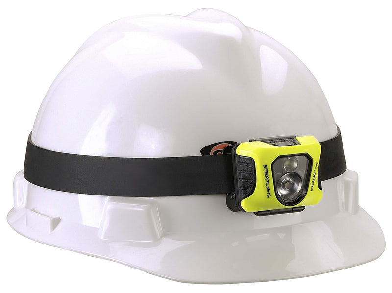 Streamlight 61422 Enduro Pro 200-Lumen LED Headlamp with Elastic Head Strap, Rubber Hard Hat Strap, and 3M Dual Lock Fasteners, Box, Yellow