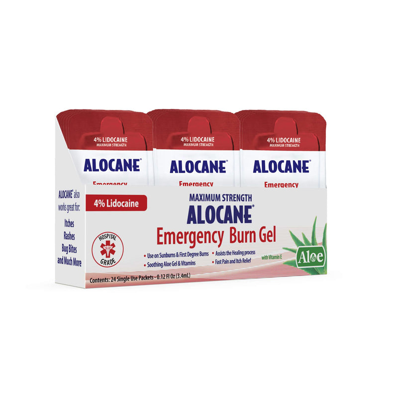 ALOCANE® Emergency Burn Gel Maximum Strength 4% Lidocaine Individual Use Packets,Commercial Grade, for Restaurants, Manufacturing, Other Heat Related Work environments, for Commercial Use Only, 24 Ct - BeesActive Australia