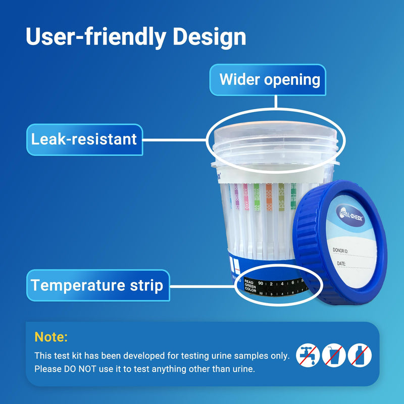 [2 Pack] 14 Panel Multi Drug Test Kit with Fentanyl (FEN), HEAL-CHECK Professional Drug Urine Test Cup for Workplace, Rehab & Home Use –THC, AMP, BUP, BAR, BZO, COC, MET, MDMA, OPI, MTD, OXY, PCP, PPX 2 PACK - BeesActive Australia