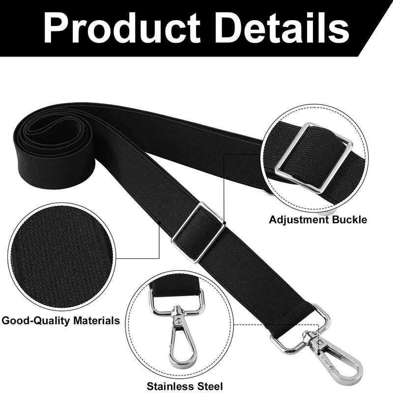 2pcs Horse Blanket Leg Straps, Elastic Horse Blanket Leg Straps Horse Blanket Belly Band Replacement with Swivel Snap Hook Wrap Adjustable Length 21.85-40.16in Black(Double Hook) Double Hook - BeesActive Australia