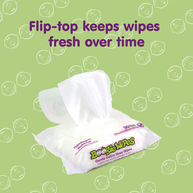 Baby Wipes by Boogie, Saline Wet Wipes for Nose, Face, Hand & Body, FSA/HSA Eligible, Made with Vitamin E, Aloe, Chamomile and Natural Saline, Unscented 30 Count Pack of 3 Boogie Wipes - BeesActive Australia