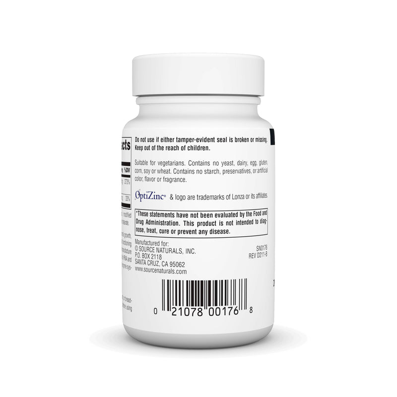 Source Naturals OptiZinc Zinc Methionine Sulfate Complex & Dietary Supplement - 240 Tablets 240 Count (Pack of 1) - BeesActive Australia