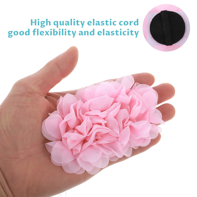 4 Pcs Dog Collar Flowers Attachement, Soft Chiffon Large Flowers Dog Collar Charms Removable Flower for Dog Collar Multi Color Dog Flower Collar Accessory for Female Dog - BeesActive Australia