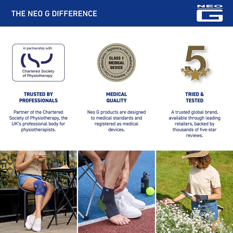 Neo-G Knee Compression Sleeve for Sports - Breathable, Lightweight, Elastic Knee Sleeve for running, Compression Knee Sleeve for knee pain, Meniscus Tear, Sprains, Strains, Injury Recovery - L Large: 15.0 - 16.9 IN - BeesActive Australia