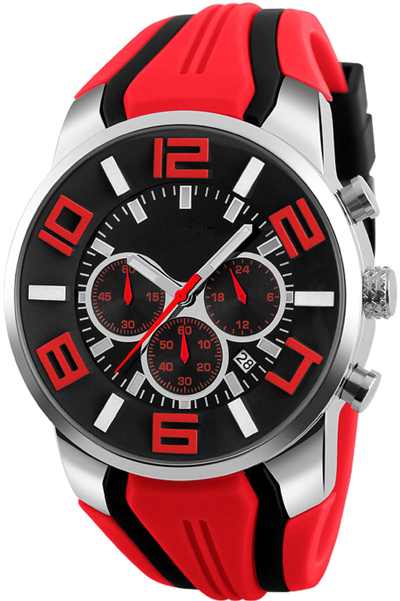 findtime Mens Sport Watches for Men Reloj para Hombre Colorful Cool Unique Analog Stylish Wrist Watch Chronograph for Running Training Stopwatch Red - BeesActive Australia