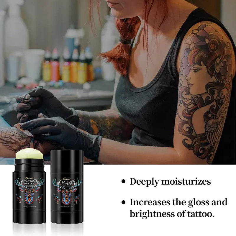 Tattoo Aftercare Butter Balm,Natural Organic Tattoo Cream Moisturizer for Old & New Tattoos Healing Brightener Color Enhance 1.4 Ounce (Pack of 1)
