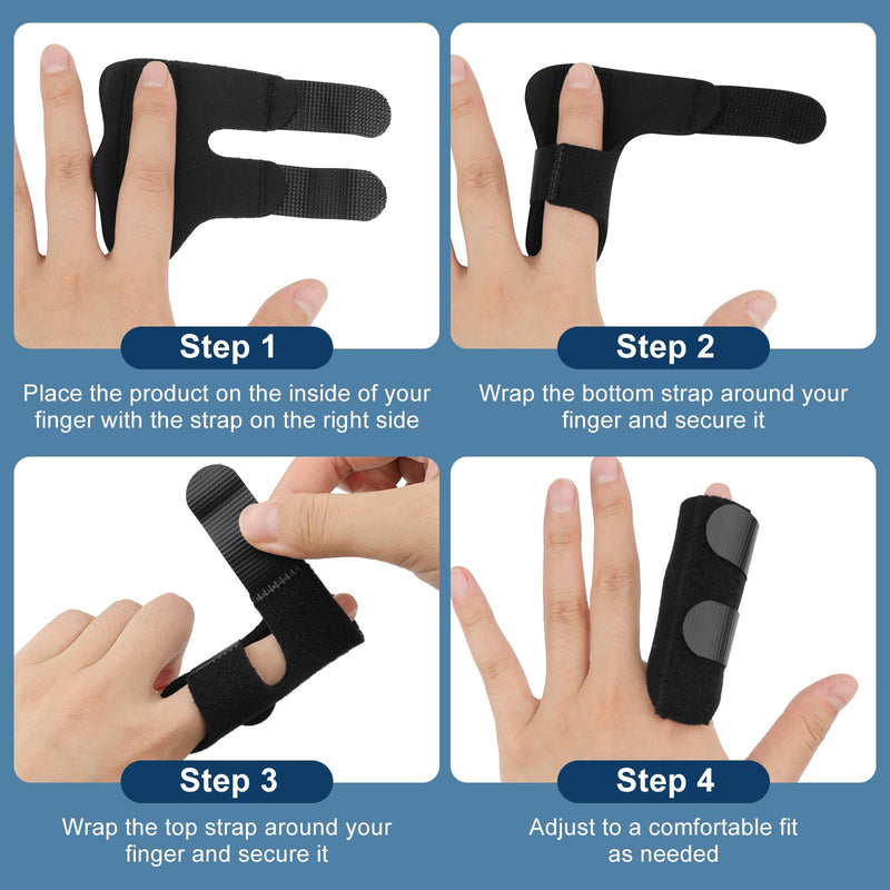 5PCS Trigger Finger Splint, Finger Braces Joint Stabilizer, Adjustable Mallet Splint and Hand Brace, Finger Straightener for Arthritis – Fits Thumb, Index, Middle, Ring and Pinky Finger（5PCS） 5