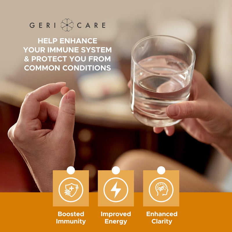 GeriCare One-Daily Multivitamins with Minerals for Men & Women (200 Tablets) High-Potency Multi-Vitamin & Multimineral Dietary Supplement for Immunity, Energy| Complete Daily Nutritional Support 200 Count (Pack of 1)