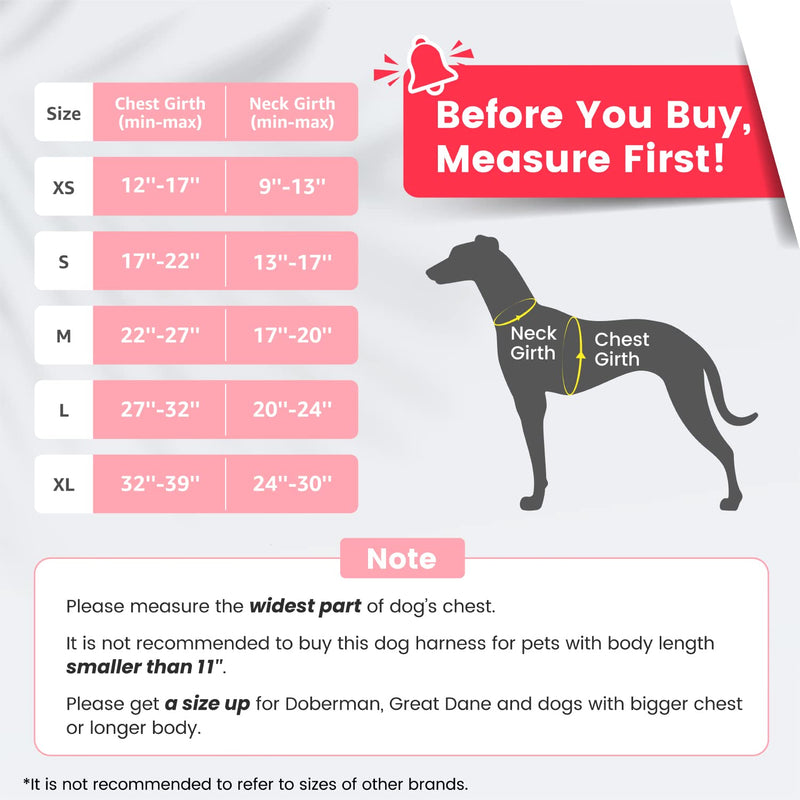 Pawaii Dog Harness for Medium Dogs No Pull, No Pull Dog Harness with Pet ID Tag, No Choke Front Clip Harness Dog, Adjustable Soft Padded Pet Vest with Easy Control Handle M (Chest: 22"-27" ) Mimi Pink - BeesActive Australia