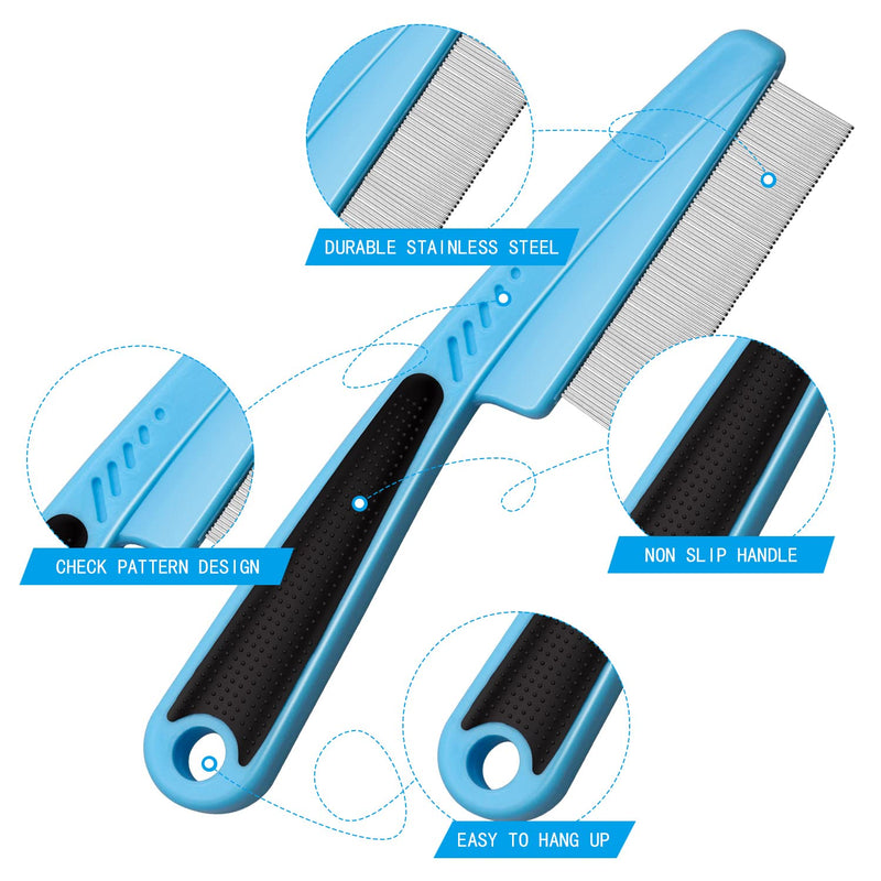 Flea Comb Lice Comb Dog Comb Cat Comb Cat Tear Stain Comb Stainless Steel Pet Grooming Combs for Dogs Cats Small Pets (4 Pcs) - BeesActive Australia