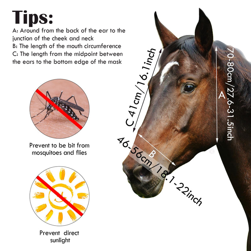 Frienda 4 Pieces Horse Fly Masks for Horses Horse Fly Mask with Ears Face Covering Elasticity Smooth and Comfortable Horse Mask with UV Protection(Medium, Flower) Medium - BeesActive Australia