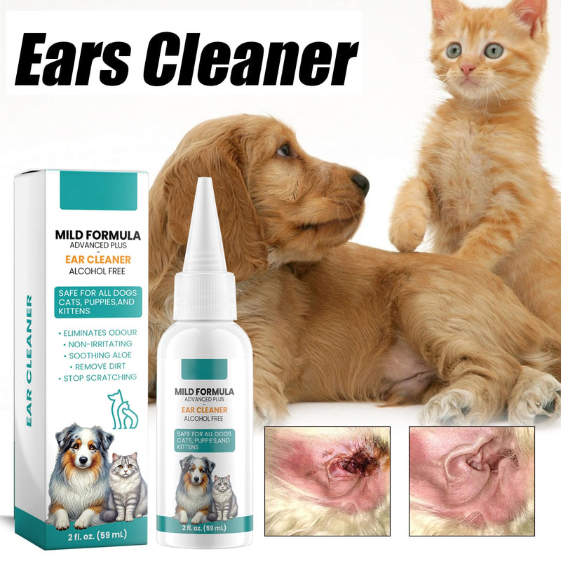 Aloe-based Ear Cleanser for Dogs and Cats - Quick Relief from Infections and Odors, Gently Clears Debris and Wax - For Clean and Happy Pets