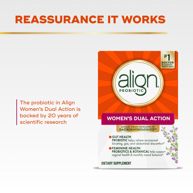 Align Probiotic, Womens Dual Action, Vaginal Probiotics for Women and for Vaginal Health Support, for Digestive Health, 42 Capsules (Pack of 2) 42 Count (Pack of 2)