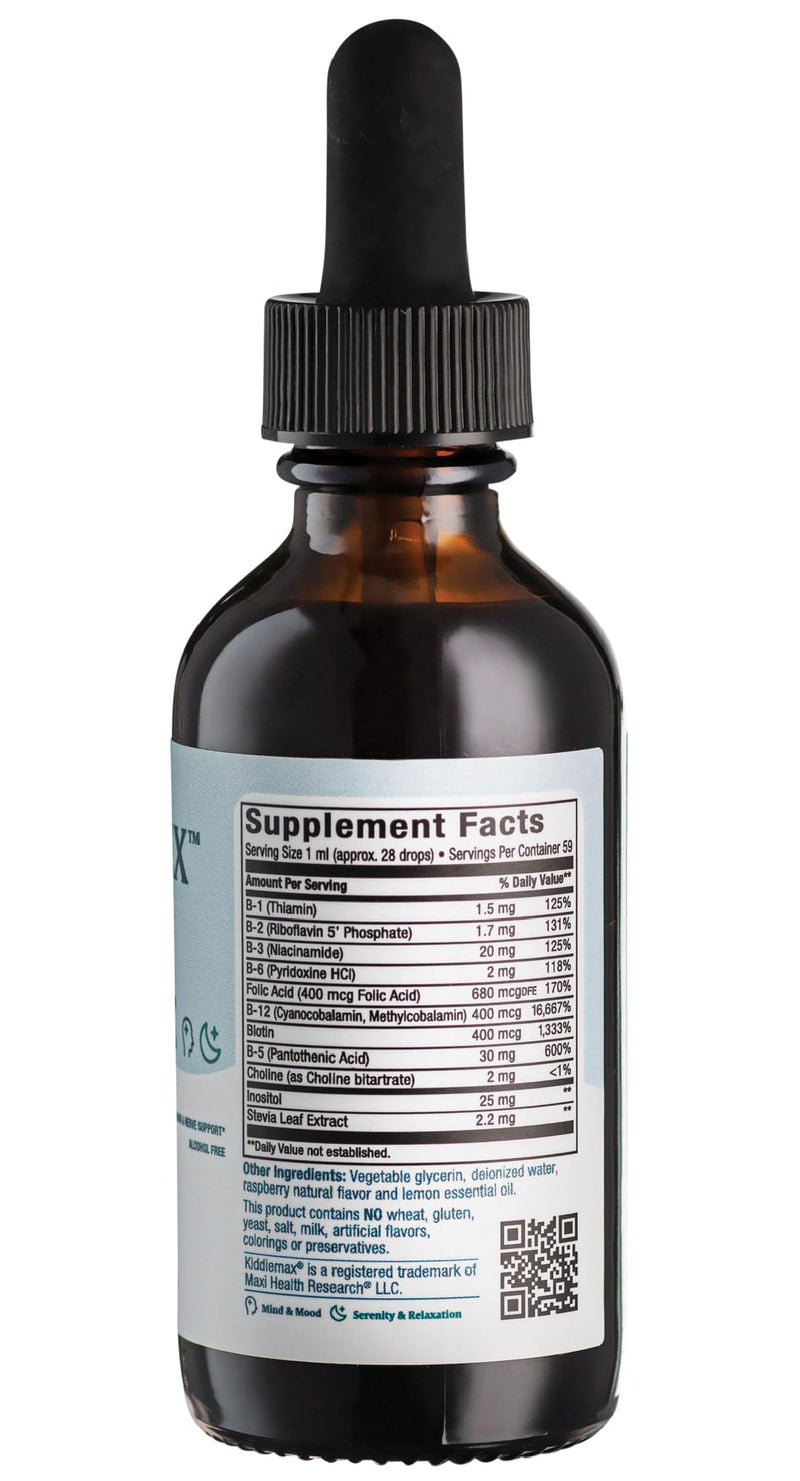 Maxi Health Liquid Vitamin B Complex – 9 Essential B Vitamins Including B1 B6 B12 Drops – Supports Energy, Brain Function, & Immune Function Raspberry Kosher, 2 fl. oz. | Kosher | Liquid B Complex | 9 B Vitamins, Raspberry | Energy, Brain & Immune Supp...