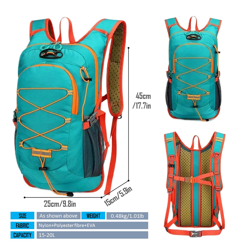 Lightweight Cycling Hydration Backpack,Large Capacity Pack for Travel,Hiking,Climbing,Skiing,Running Daypack for Men Women (Green) Green