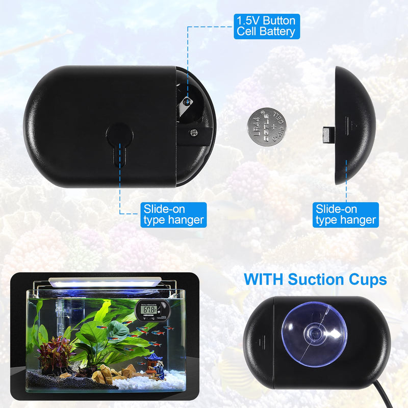 8pcs Aquarium Thermometer LCD Digital Fish Tank Thermometer with Water-Resistant Sensor Probe and Suction Cup for Turtle Incubators Terrarium Water Thermometer 8pcs - BeesActive Australia