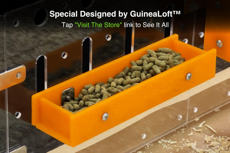 GuineaLoft™ Food Feeder Yellow - Say Goodbye to Traditional Bowls! Ultimate Feeder for Small Pets Like Guinea Pigs, Rabbits and Chinchillas. Designed & Made by Seasoned Owners - GuineaLoft Exclusive - BeesActive Australia