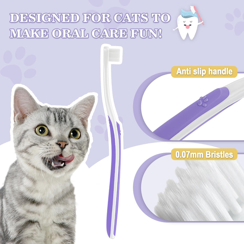 Cat Toothbrush Complete Kitty Dental Care Kit with Teeth Whitening Tracker - Premium Brushes for Cats, Easy Oral Hygiene & Gap Cleaning-cat cat - BeesActive Australia