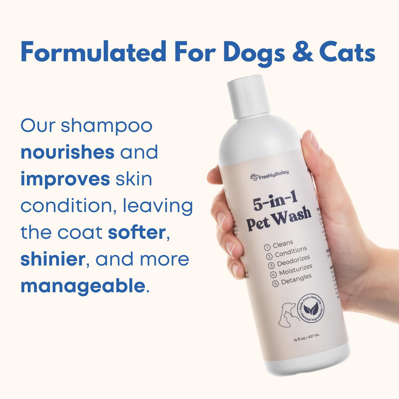 Dog and Cat Shampoo and Conditioner for Dogs and Cats - Best 5 in 1 Fresh Pet Wash - Natural Ingredients Perfect for Sensitive Skin - Cleans, Conditions, Detangles, and Moisturizes - 16OZ - BeesActive Australia