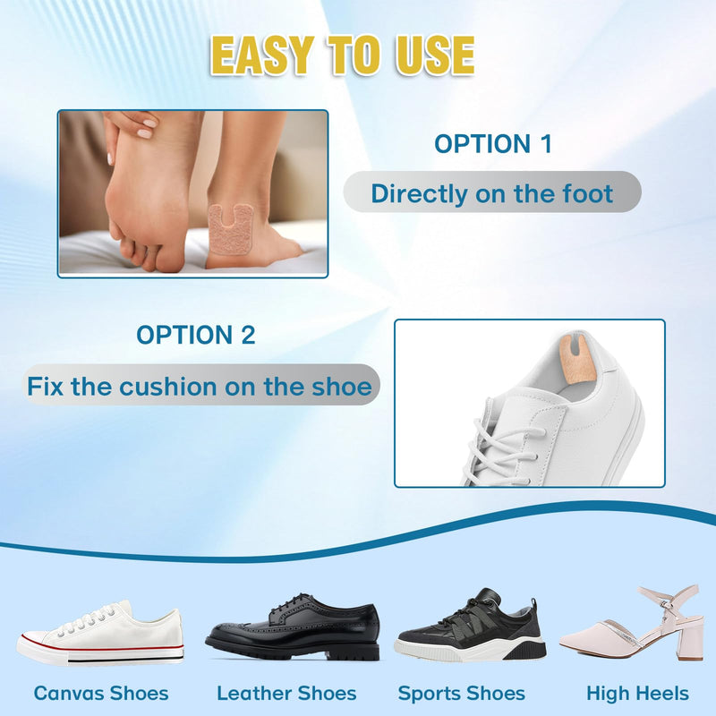 72 Pcs U-Shaped Callus Pads for Feet, Callus Cushions for Bottom of Foot, Self Adhesive Felt Foot Metatarsal Corn Pads for Relieve Heel and Forefoot Pressure, Foot Pain Relief for Men and Women 72 Pcs - BeesActive Australia