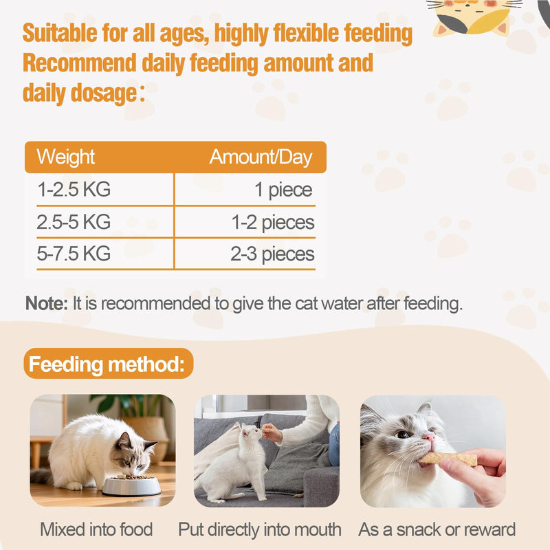 Freeze-Dried Cat Dental Treats Chicken Flavor, 100g Cat Chew Sticks to Freshen Breath & Control Tartar, Dental Care Snacks for Adult Cats & Kittens
