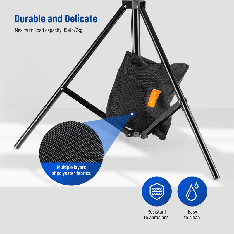 NEEWER Sandbag for Photography, 15.5"x9.4" Foldable Handheld Storage Bag with Shoulder Strap, Heavy Duty Polyester Saddlebag/Beanbag/Tripod Weight Bag for Camera Lens Support & Light Stands Boom Arms SB-BL5