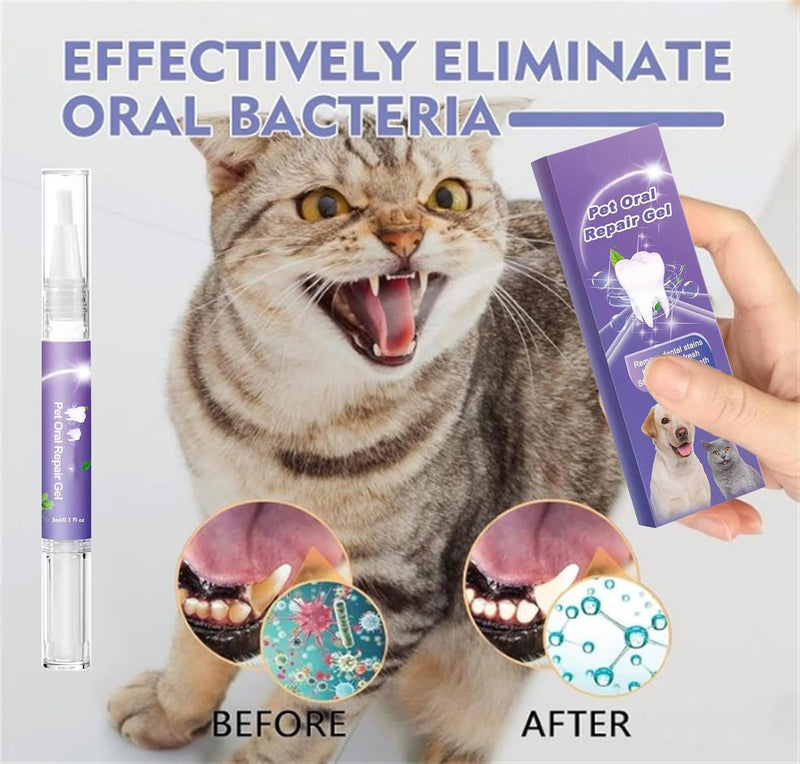 3Pcs Pet Oral Repair Gel, Dog Oral Repair Gel, Pet Breath Freshener for Cats and Dogs, Removes Tartar, Keeps Breath Fresh, Strengthens Teeth, Without Brushing - BeesActive Australia