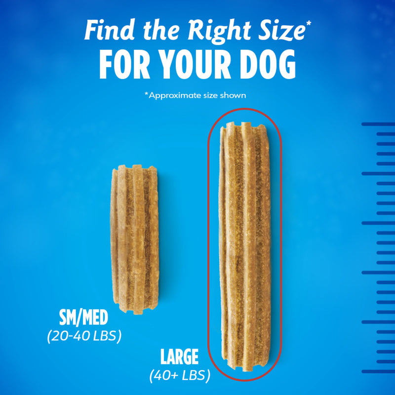 Dentalife Plus Digestive Support Dog Treats for Large Dogs 40 lbs. and up, Cleans Teeth, Freshens Breath, & Supports Healthy Gut, Chicken & Pumpkin Flavor, 7 oz., 6 Chews - 6 ct. Pouch (Pack of 2) 7 Ounce (Pack of 2)