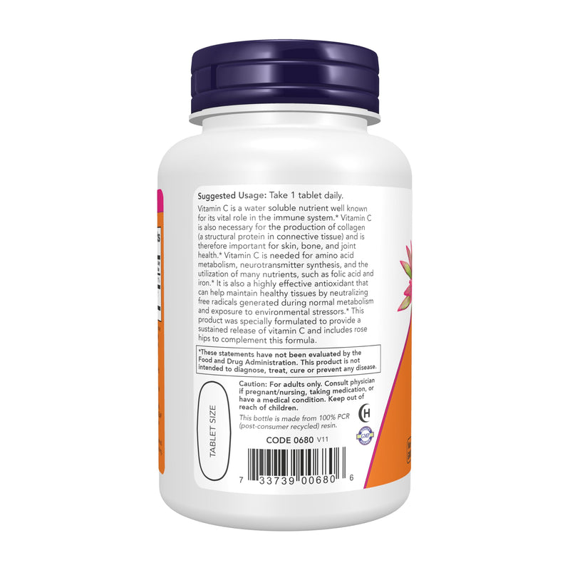 NOW Foods Supplements, Vitamin C-1,000 with Rose Hips, Sustained Release, Antioxidant Protection*, 100 Tablets 100 Count (Pack of 1)