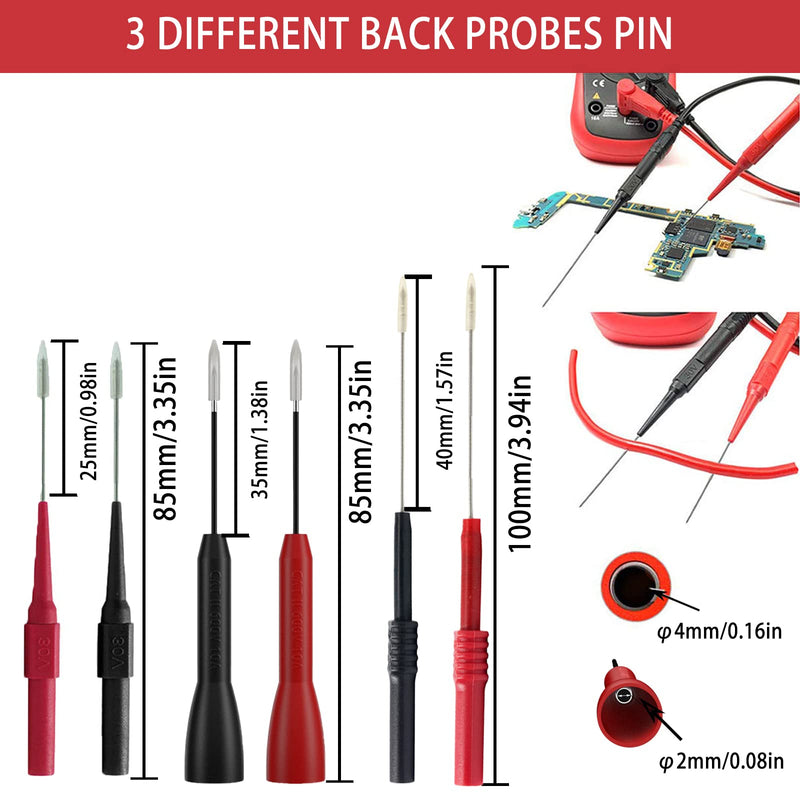 24 Pcs Multimeter Test Leads Set with Alligator Clips, Insulation Piercing Test Clip and Test Probes 1000V 10A CAT III for Fluke, KAIWEETS, INNOVA Multimeter, Voltmeter, Clamp Meter 24
