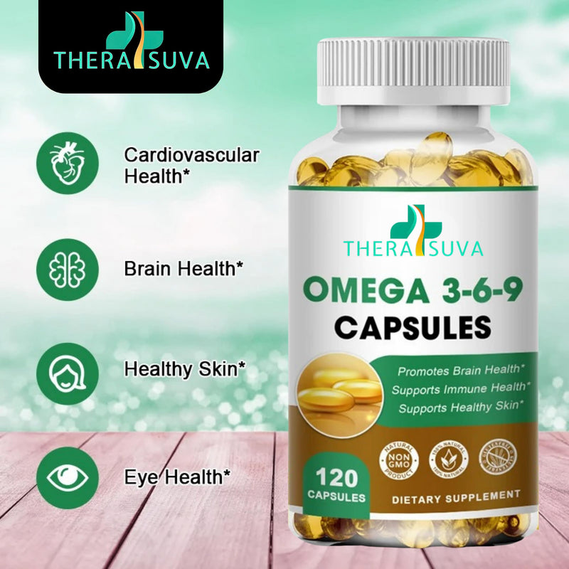 High-Potency Omega 3-6-9, 100% Vegan Sourced Natural Supplement for Heart, Brain and Mobility Health, 2 Month Supply, 120 Softgels