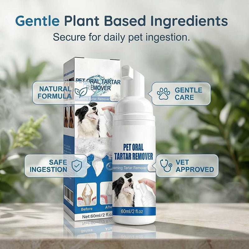 Pet Oral Tartar Remover Spray, Pets Oral Tartars Removers Foaming Tartars, Dog Teeth Cleaning Foam for Dogs & Cats, Pet Dental Foaming Care Sprays（1PC）
