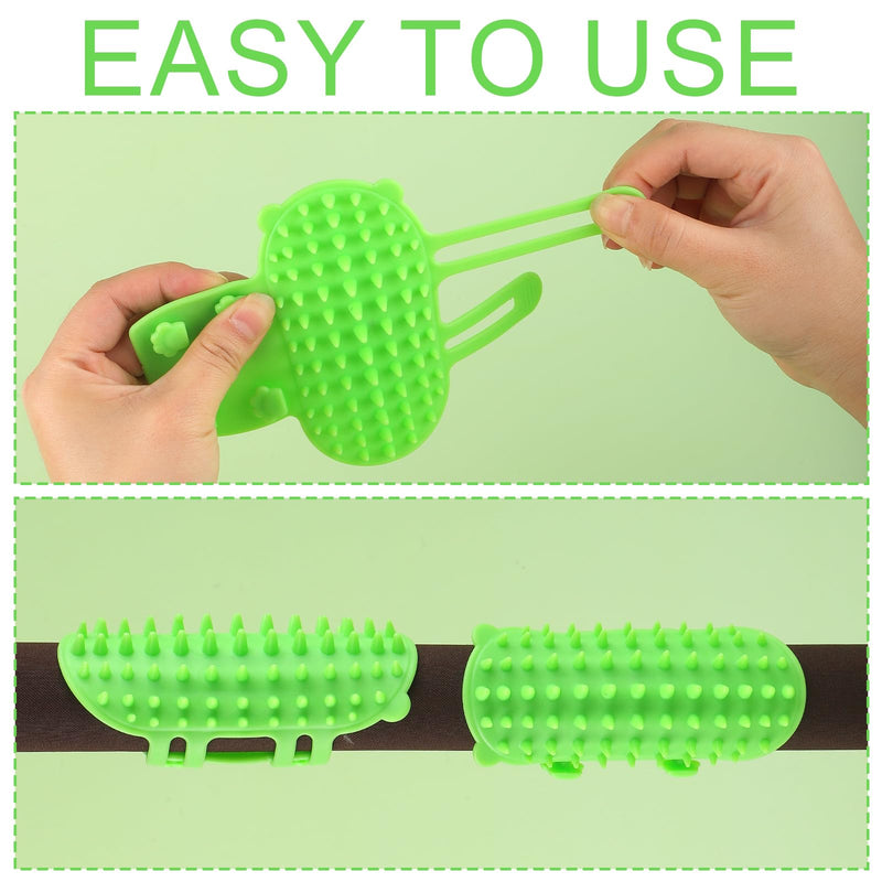 2pcs Self Cleaning Cat Brush, 2-in-1 Tickling Comb Cat Massage Brush Pet Artifact Adjustable Silicone Kitty Grooming Shedding Brush Cat Corner Scartcher Groomer for Short/Long Hair Cats Dogs (Green) - BeesActive Australia