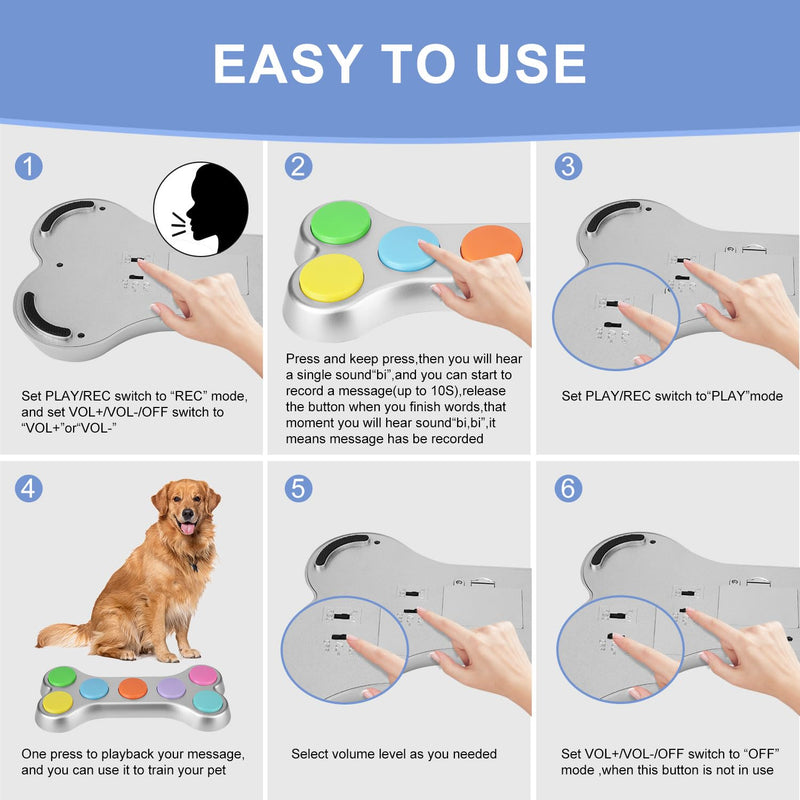 Dog Training Clickers Talking Button Set,Dog Buttons for Communication,Pet Basic Get Started Kit,Dog Buttons for Pet Sound Training Toy - BeesActive Australia