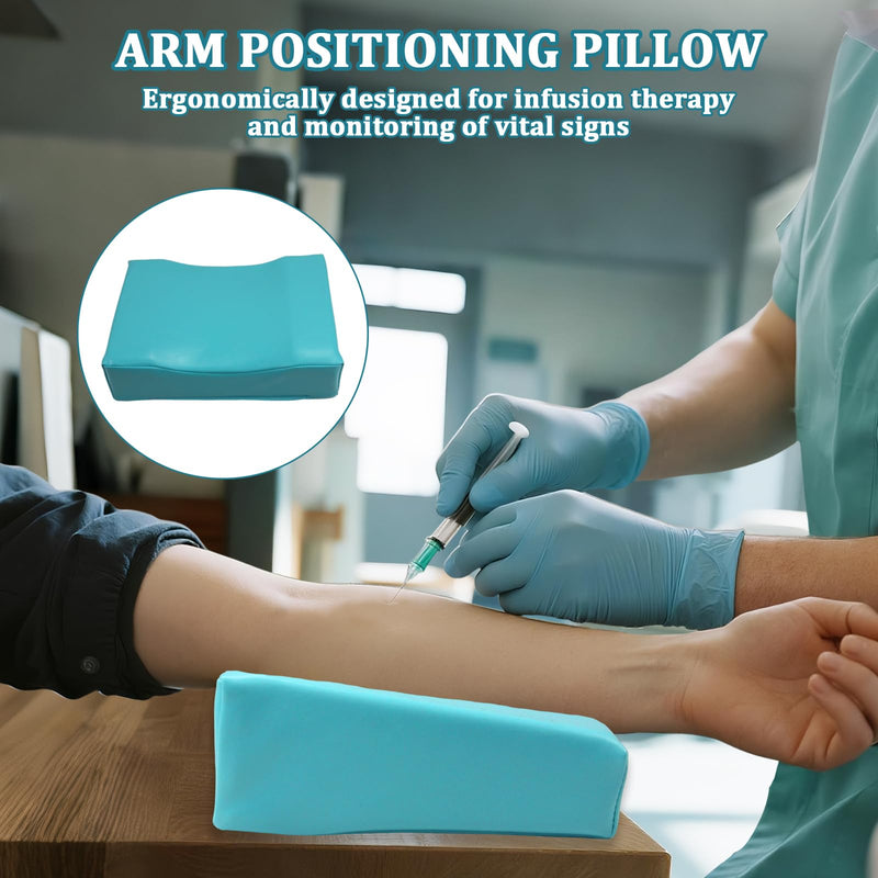 Arm Support Cushion for Injections Infusion, Phlebotomy Supplies Support Pillow, High-Density Foam Positioning Cushion, Ergonomic PU Arm Slot Pad for Nursing Care, Clinics, Home Healthcare (Blue) Blue B - BeesActive Australia